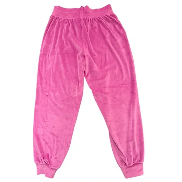 Victoria’s Secret On Pointe Pink Velour High Rise Drawstring Joggers Size Medium - Picture 4 of 14